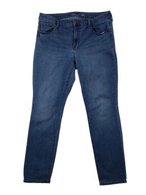 ✨3/$30 Old Navy 16 Mid-Rise Power Slim Straight Jeans Denim Blue Stretch